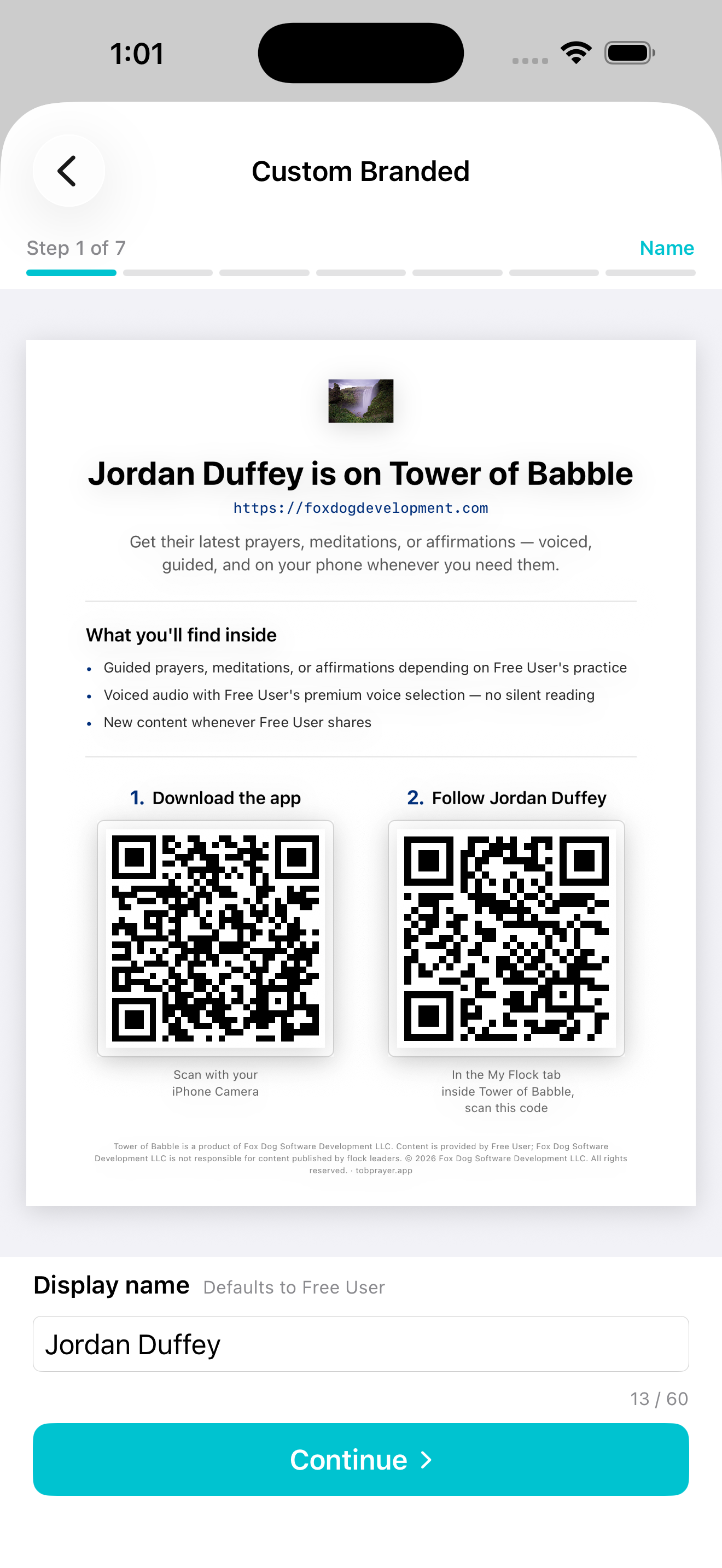 Generating a custom flock flyer