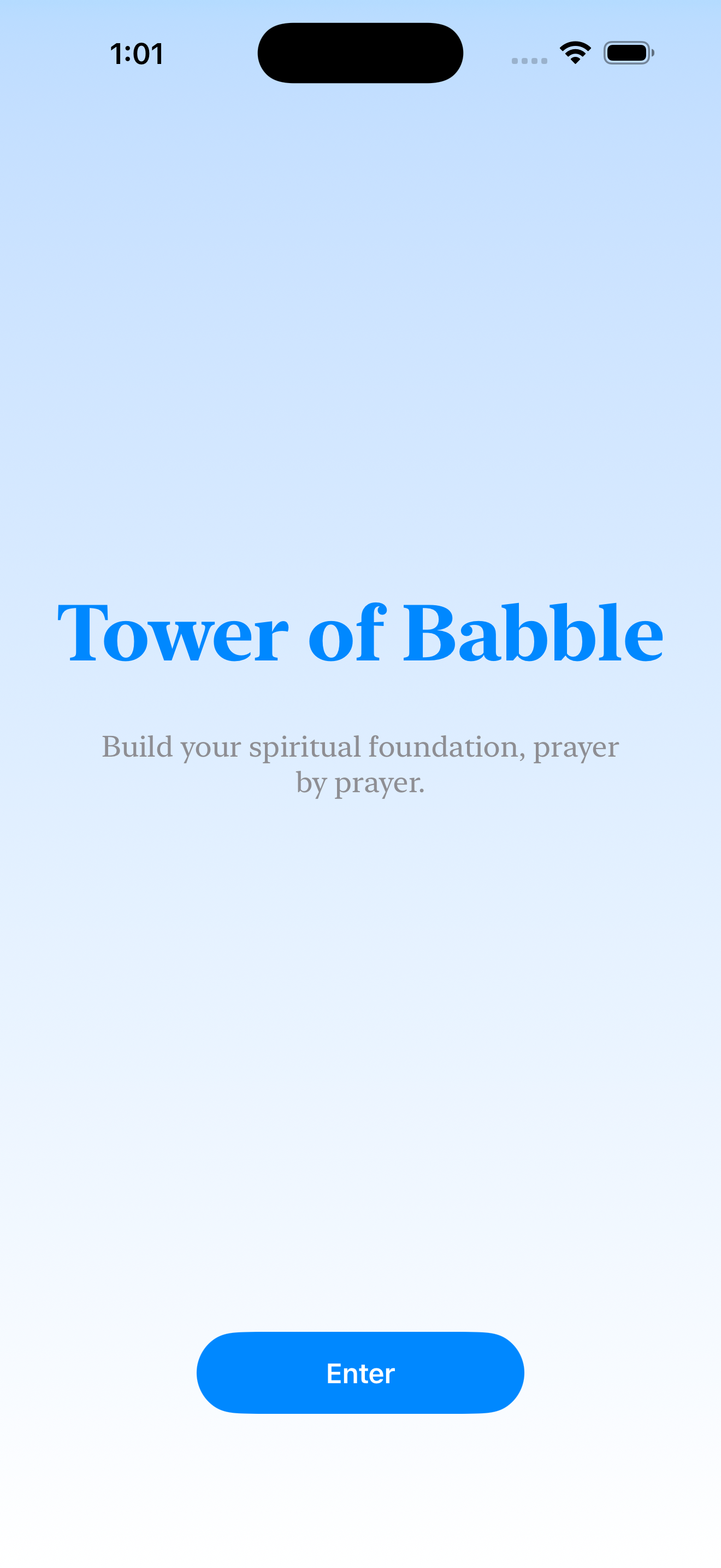 Tower of Babble welcome screen
