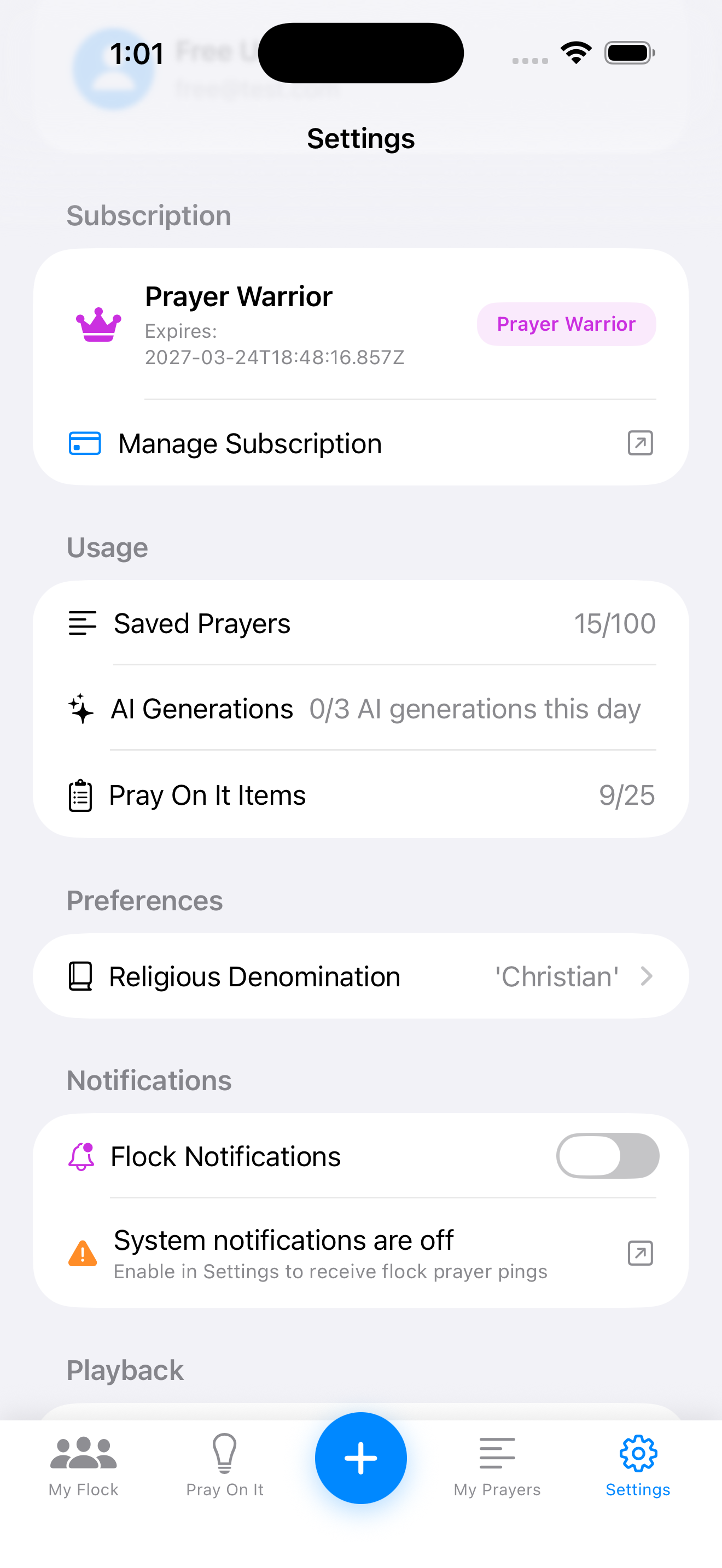 App settings